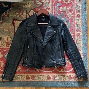Topshop black faux leather jacket
